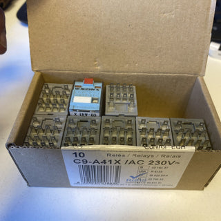 8x Comat Releco C9-A41X / AC 230V Miniatur Industrierelais 4 Wechsler NEU2