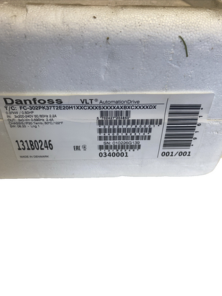 Danfoss VLT AutomationDrive FC-302 0,37kW 200-240V Frequenzumrichter 131B0246 NE1