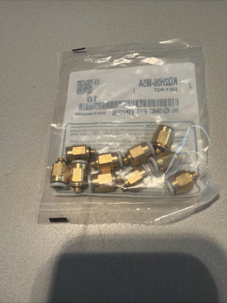 4X 10PCS SMC KQ2H06-M5A Brass Push-to-Connect Tube Fitting,2