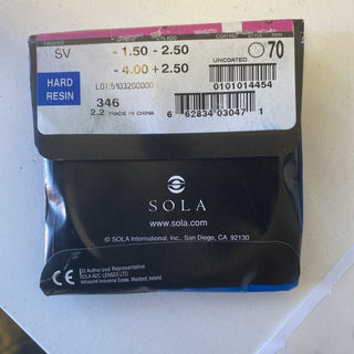 49x Sola Einstärkengläser Hard Resin Rohgläser Brillengläser -1.50 -2.50 Neu2