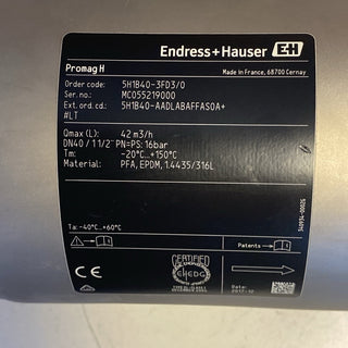 Endress+Hauser Proline Promag H 100 | DN40 1 1/2" | 5H1B40