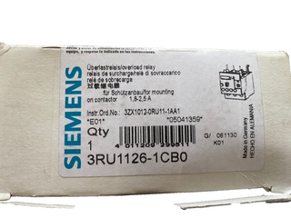 Siemens SIRIUS Überlastrelais 3RU1126-1CB0 (1,8 - 2,5 A) – NEU & OVP1