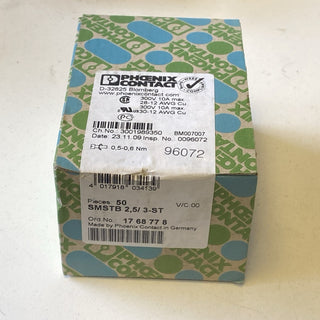 50x Phoenix Contact 1768778 SMSTB 2,5/ 3-ST Leiterplattenstecker 3-polig 5mm NEU