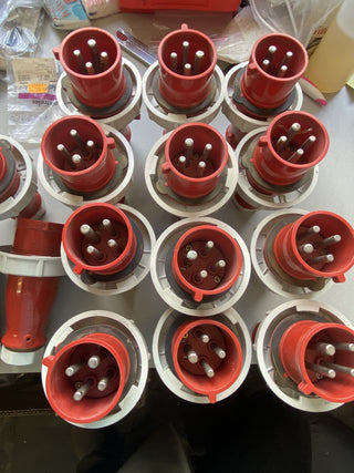 16x Mennekes CEE Stecker 16A 400V 5-polig rot IP44 Industriestecker gebraucht2