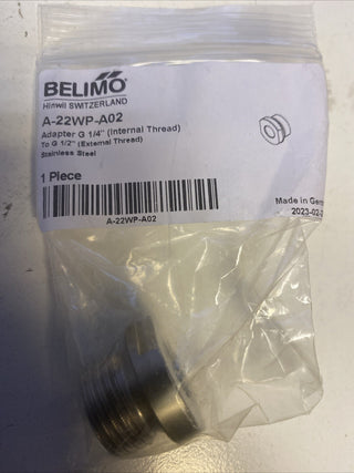 Belimo Adapter Aussengewinde G 1/4" aufInnengewinde G 1/2", Edelstahl A-22WP-A021