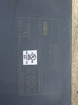 Siemens SITOP DC-USV-Modul 15A 24V mit USB-Schnittstelle – 6EP1931-2EC42 –4