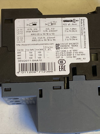 Siemens Dig.Industr. Leistungsschalter 3RV2011-0HA103