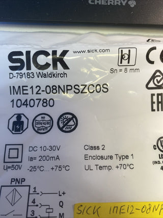 SICK IME12-08NPSZC0S Induktiver Näherungssensor | MPN: 1040780 | NEU/0
