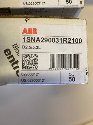 50x ABB Entrelec D2.5/5.3L Durchgangsklemme NEU 1SNA290031R2100 grau DIN-Schiene0