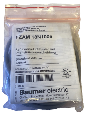 Baumer Electric FZAM 18N1005 | Reflexions-Lichttaster M18 NPN | NEU & OVP0