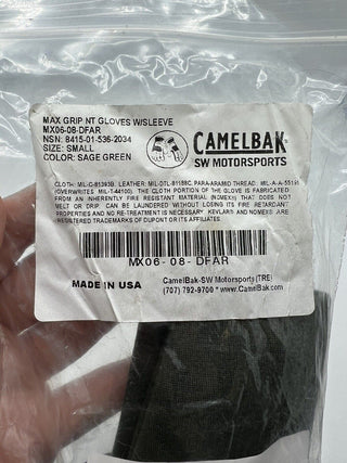 CamelBak Max Grip NT Flammhemmende Handschuhe Salbeigrün Militärgröße Small