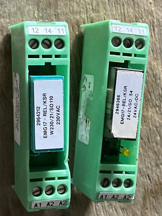 2x Phoenix Contact EMG 17-REL/KSR-W230/21/SO110 Relaisbaustein gebraucht0