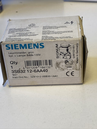 3SB3212-6AA40 - Leuchtmelder mit Lampensockel BA9s Kunststoff, grün, Siemens3