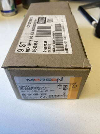 Mersen NH 000/C00 Sicherung 16A 500V gG 1F635 8St neu o. OVP