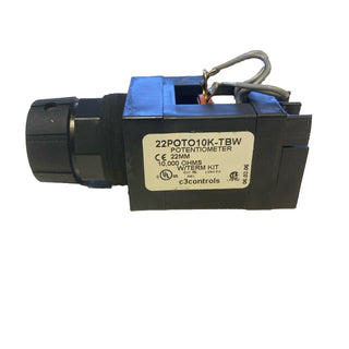 C3 Controls 22POTO10K-TBW Industrielles Potentiometer, 10 kOhm, 22mm Montage0
