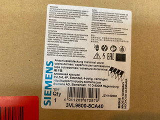 Siemens 3VL9600-8CA40 Klemmenabdeckung verlängert für VL630 VL800 4-polig | NEU0