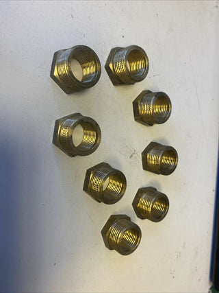 8x Reduzierstück Reduktion Gewindefitting 3/4" AG x 1/2" IG Messing kurz NEU0