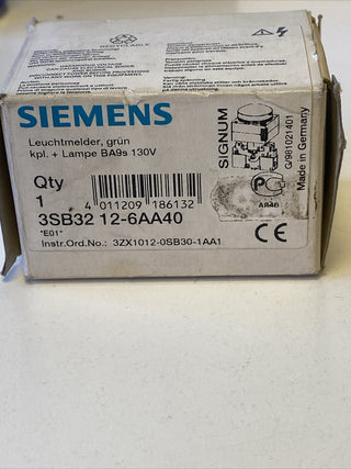3SB3212-6AA40 - Leuchtmelder mit Lampensockel BA9s Kunststoff, grün, Siemens2