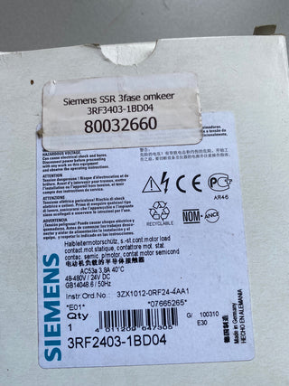 Siemens 3RF2403-1BD04 Halbleiterschütz, Schraubanschluss, 3-Phasig0