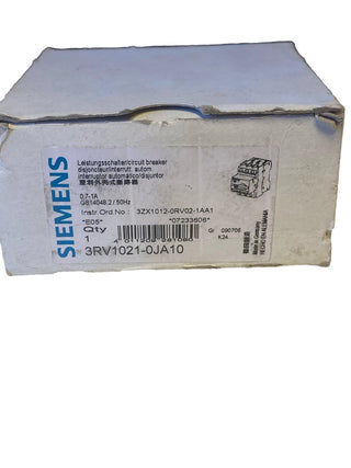 Siemens SIRIUS 3RV1021-0JA10 Leistungsschalter 0,7...1,0 A (Baugröße S00) Neu1