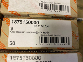 50x Weidmüller Steckverbinder ZP 2.5/1AN 1875150000 Stecker Z-Reihe NEU1