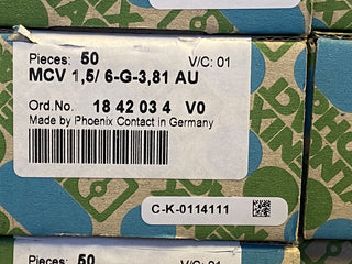 50x Phoenix Contact 1842034 MCV 1,5/ 6-G-3,81 AU Grundleiste Gold – NEU & OVP1