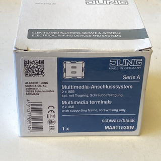 Jung MA A 1153 SW Multimedia-Anschluss 2x USB 2.0 Serie A/AS Schwarz Matt Neu0