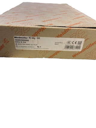 100x Weidmüller WDU 6 GN Durchgangsklemme 6mm² Grün 1020290000 | NEU & OVP