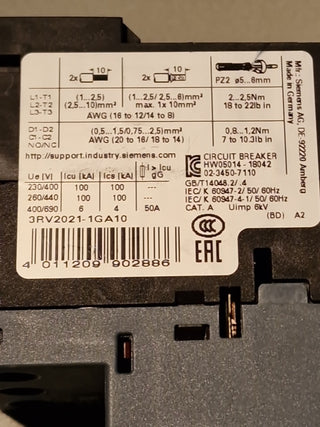 Siemens Sirius 3RV2 Leistungsschalter (3RV2021-1GA10)#121