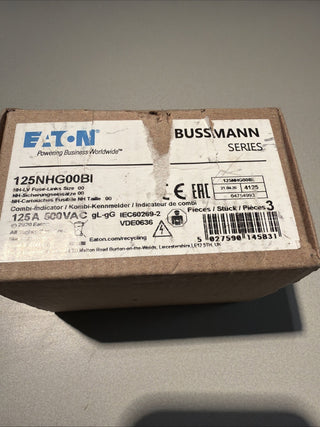EATON Sicherungseinsatz NH00 125A gL/gG 500V Messersicherung 125NHG00BI0