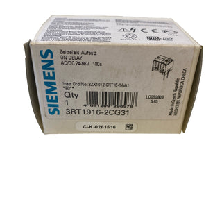 SIEMENS Zeitrelais-Aufsatz 3RT1916-2CG31,24-66V/AC/DC 24V-66 V 100s OVP Nr.8511
