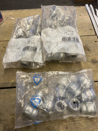 10x Reduziermuffe Nr. 240 verzinkt 3/4" x 1/2" Temperguss Fitting NEU3