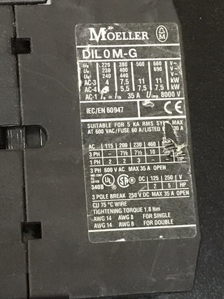 Klöckner Moeller Leistungsschütz DIL0M-G 24VDC GEB4