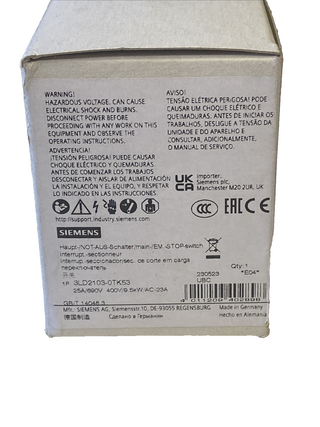 Siemens SENTRON Lasttrennschalter 3LD2103-0TK53 | Haupt-/NOT-AUS-Schalter 3-poli1