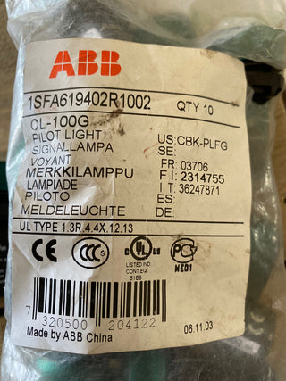 13X ABB CL-100G BA9s grün 1SFA619402R1002 Meldeleuchte1