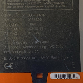 DOLD BD 5980N.02 SAFEMASTER – Zweihand-Sicherheitsrelais 24V4