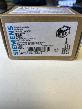 3RT2015-1BB41 - Schütz 3 Schliesser 24V 7A 3kW, Siemens3