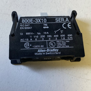 10x Allen Bradley 800E-3X10 Ser.a Contact Block0
