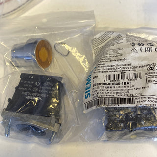 2x SIEMENS 3SB6 Drucktaster Leuchtdrucktaster 24V Komplettgerät Flach Blau NEU0