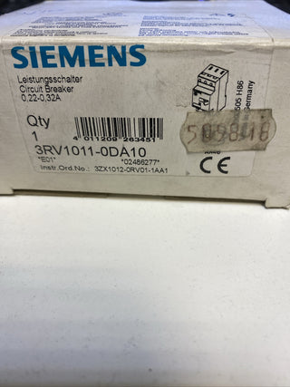 Siemens 3RV1011-0DA10 Motorschutzschalter,2