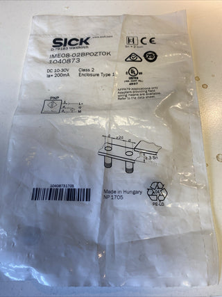 Sick IME08-02BPOZT0K Induktiver Näherungsschalter Sensor M8, 2mm, PNP, NC, 104080