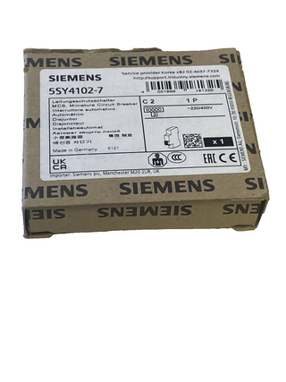 Siemens Leitungsschutzschalter 5SY4102-7 – Charakteristik C, 2A, 1-polig0