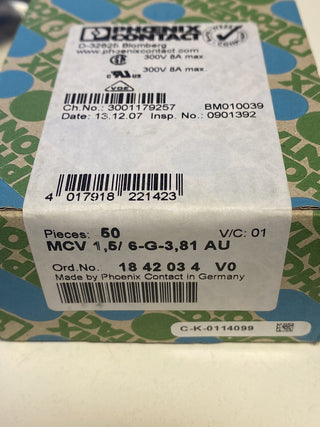 Phoenix Contact MCV 1,5/ 6-G-3,81 AU 1842034 Leiterplatten-Steckverbinder NEU2