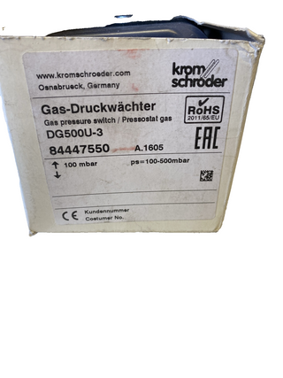 Kromschröder DG 500U-3 Gas-Druckwächter (100-500 mbar)0