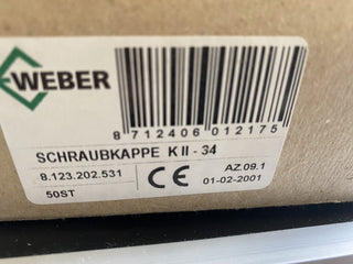 14x Weber Schraubkappe mit Prüfloch, K II3