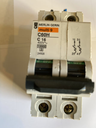 Merlin Gerin C60H D16 Leitungsschutzschalter 2P 16A geb1