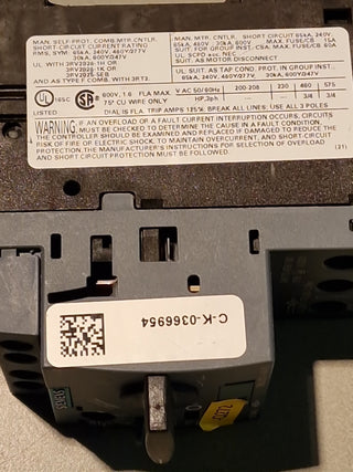 Siemens 3RV2011-1AA10 1,6 to 1,1A#122