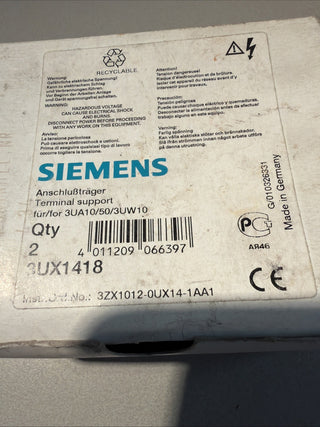 2x Siemens 3UX1418 Anschlussträger für Überlastrelais 3UA50 3UW10 Klemmenblock2