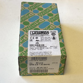 50x Phoenix Contact SPB 2,5/ 1-R GNYE COMBI-Stecker (Art.-Nr. 3043187) – NEU & O