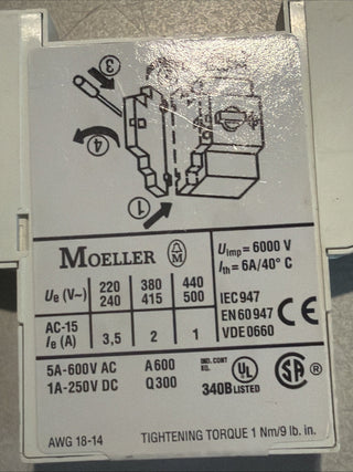 3x Moeller Eaton NHI11-PKZ0 Hilfsschalterblock 072896 geb1
